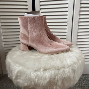 Pink Velvet Heeled Ankle Boot, A New Day, Size 7 1/2